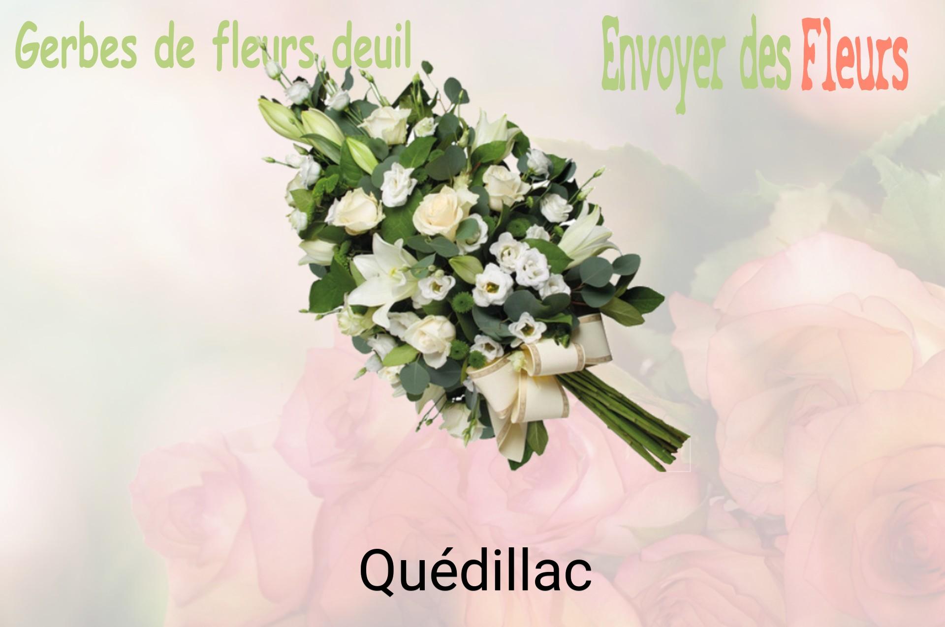Gerbe de fleurs de deuil livrée à Quédillac